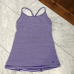 Nike Purple Striped Sport Tank Stretch XS